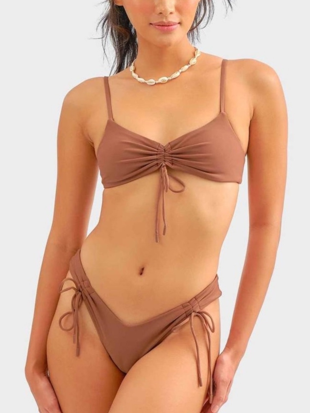 NWT Blackbough Sophia Ruched Bikini Bottom in Cocoa